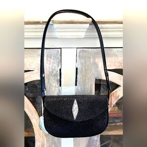 C Oceanic Exotic Stingray Leather Shoulder Bag NEW